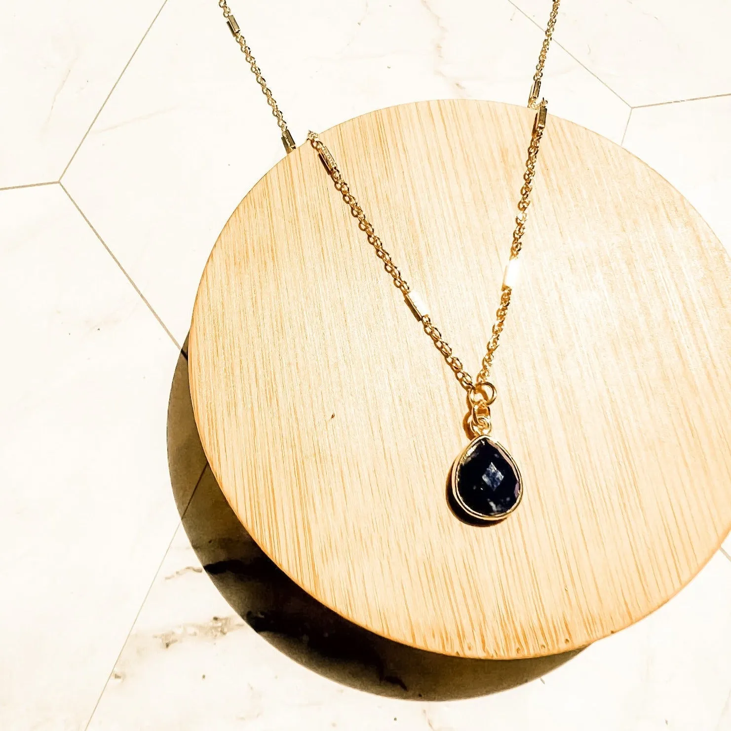Gemstone Droplet Necklace