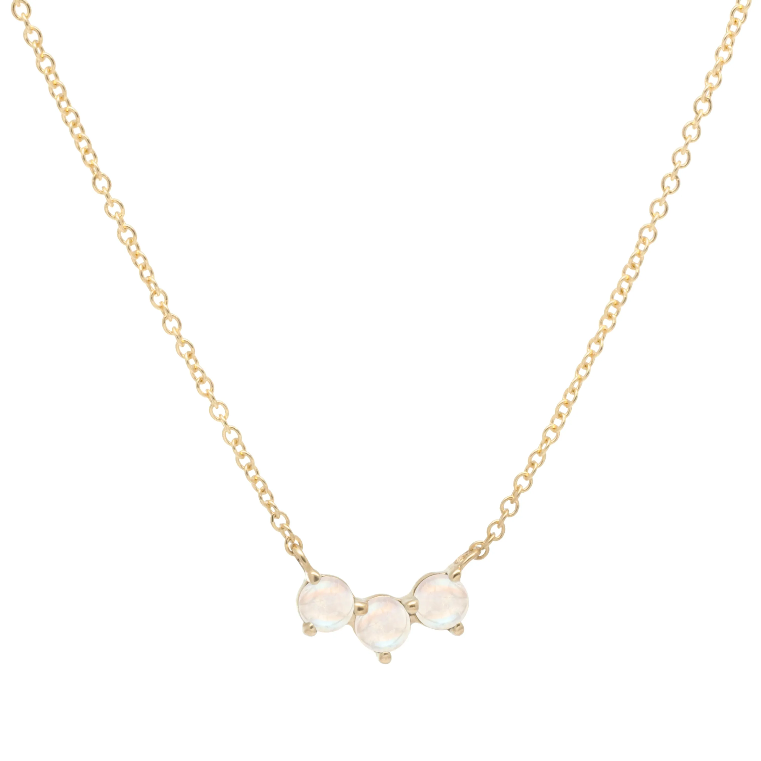 Gemstone Trio Crescent Necklace