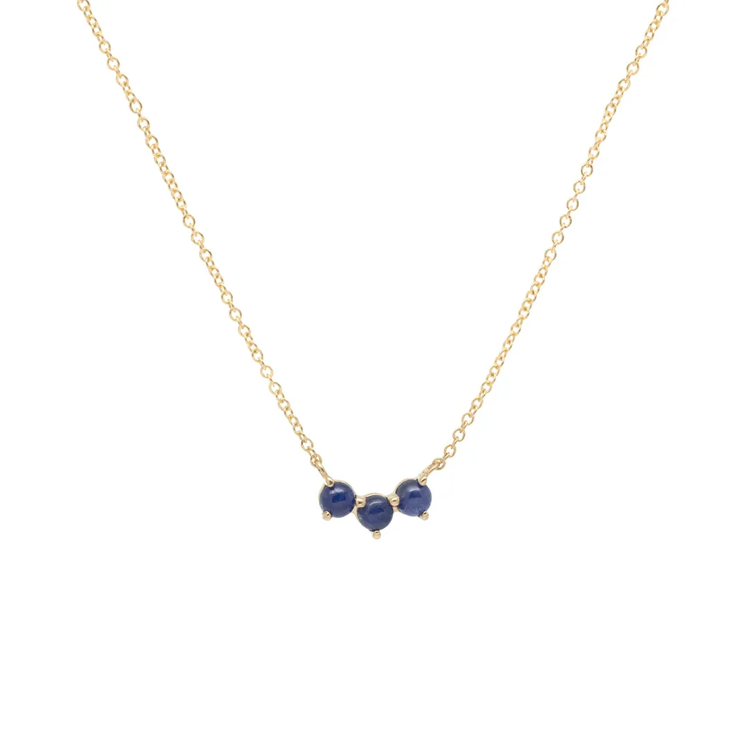Gemstone Trio Crescent Necklace