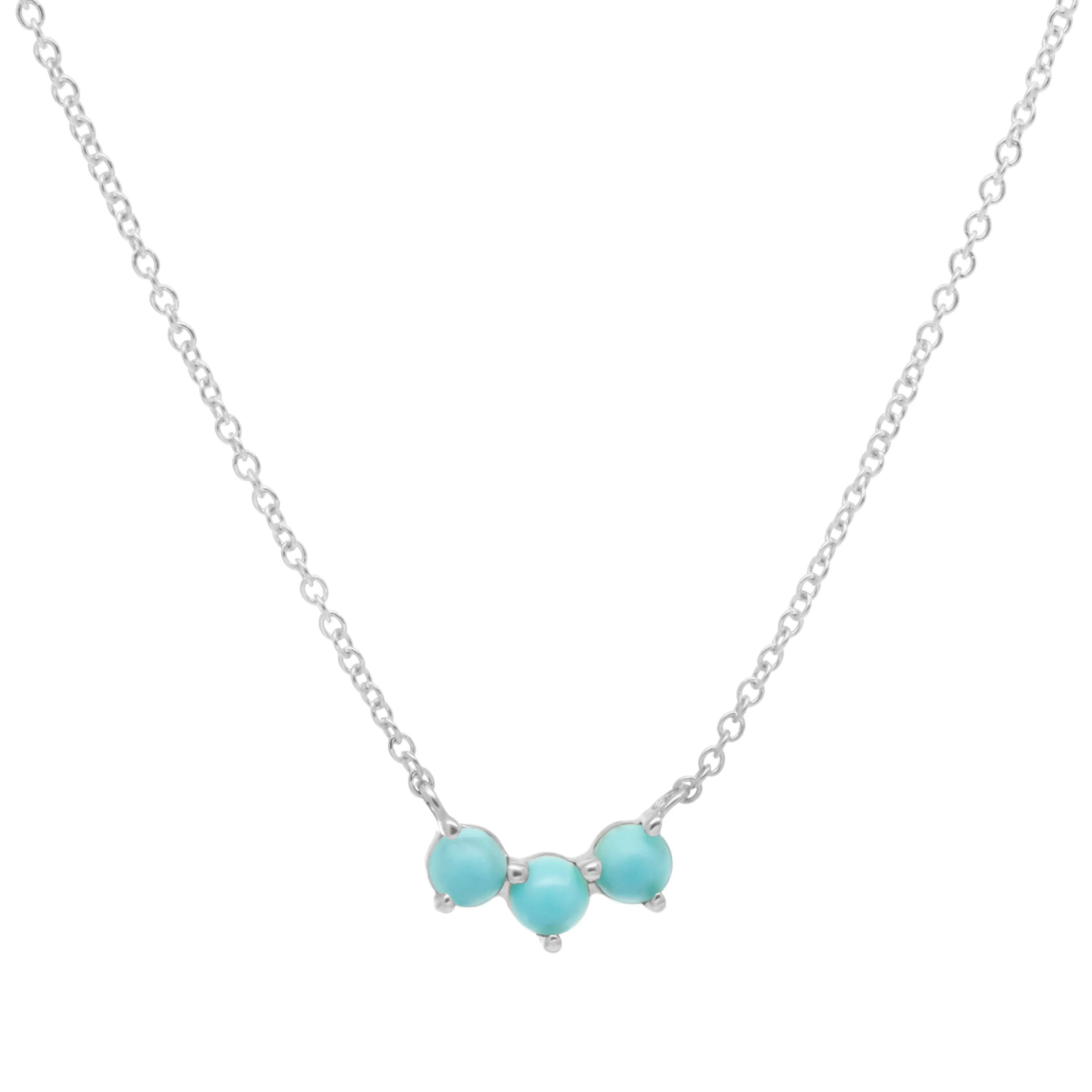 Gemstone Trio Crescent Necklace