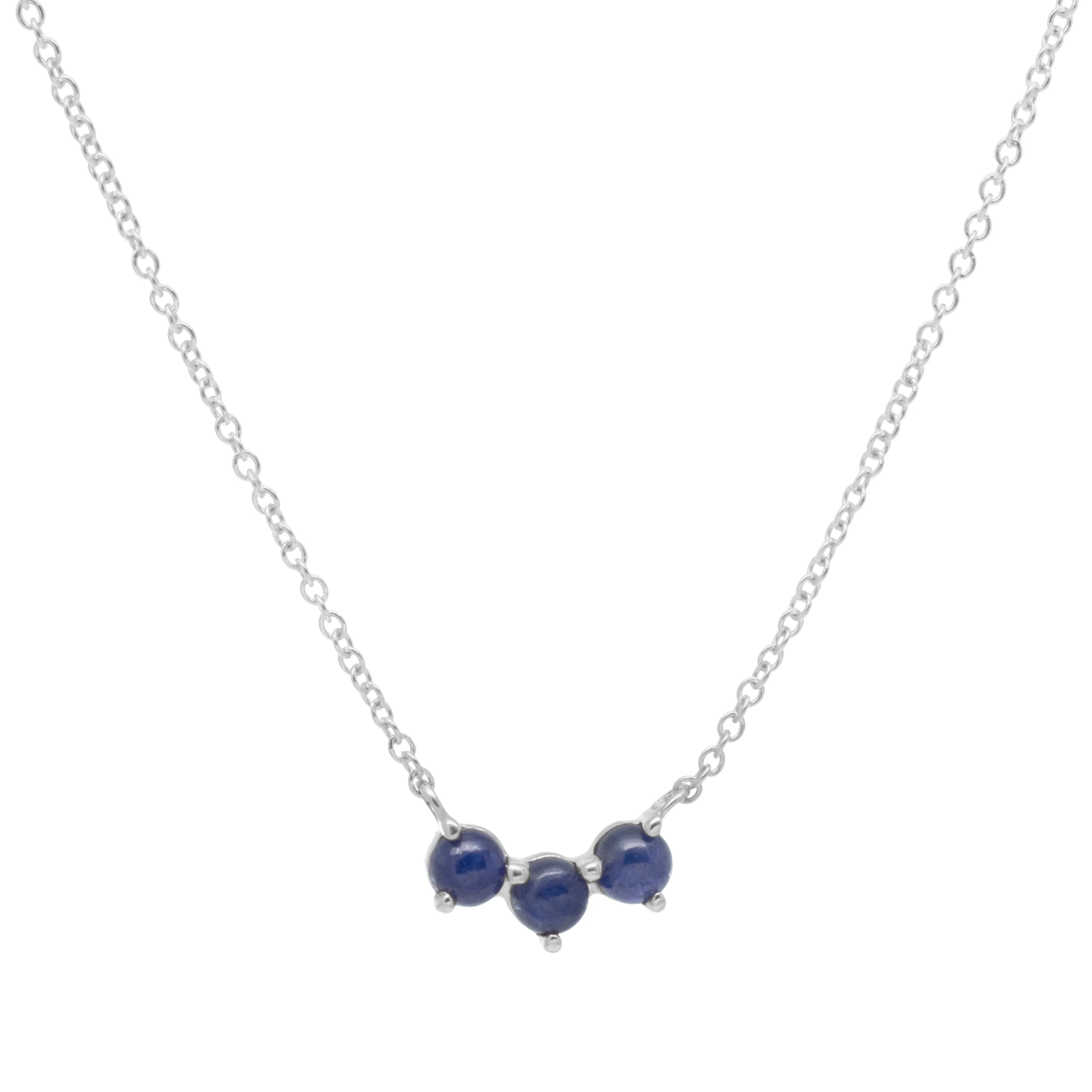 Gemstone Trio Crescent Necklace