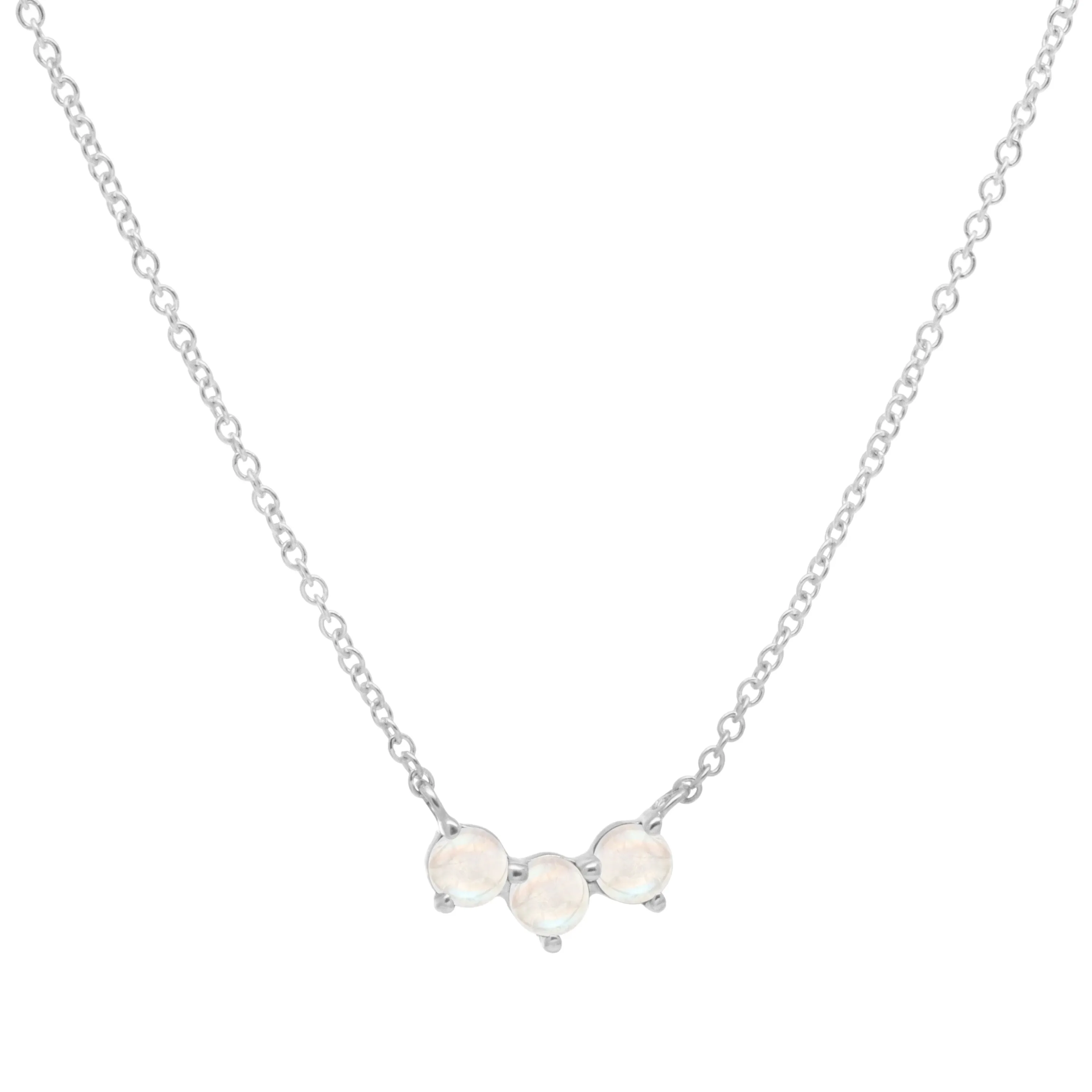 Gemstone Trio Crescent Necklace