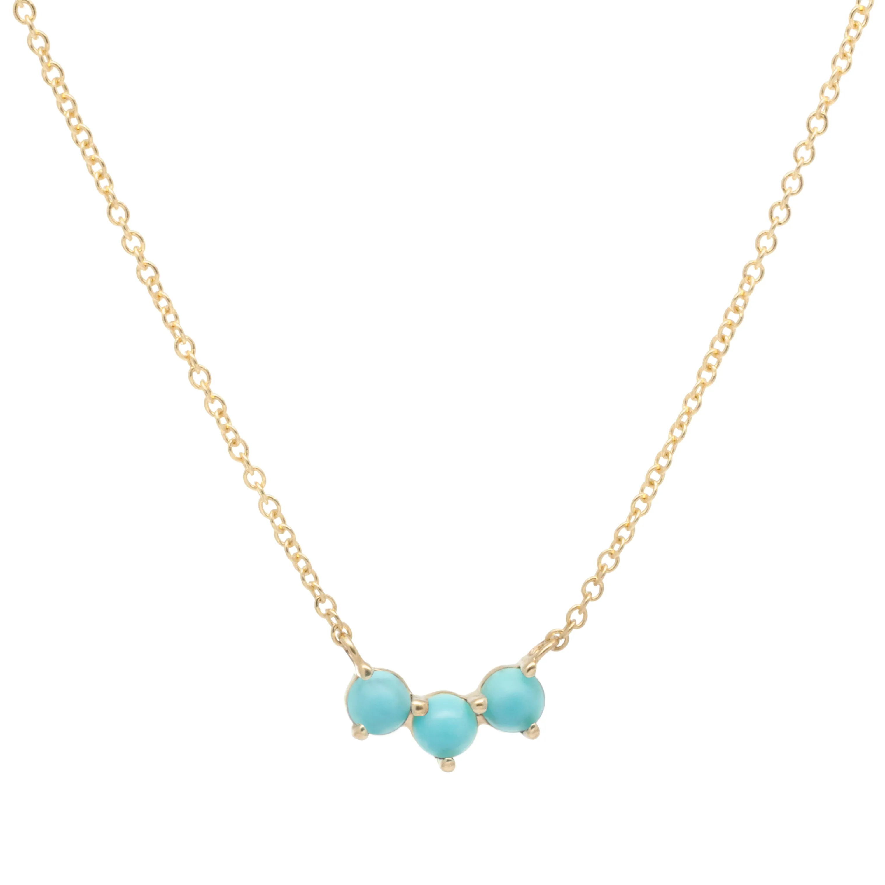 Gemstone Trio Crescent Necklace