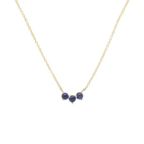 Gemstone Trio Crescent Necklace