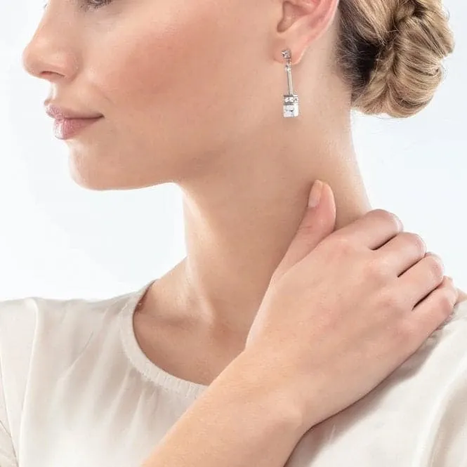 GeoCUBE® Iconic Nature White Chain Earrings 3035/21-1400