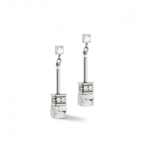 GeoCUBE® Iconic Nature White Chain Earrings 3035/21-1400