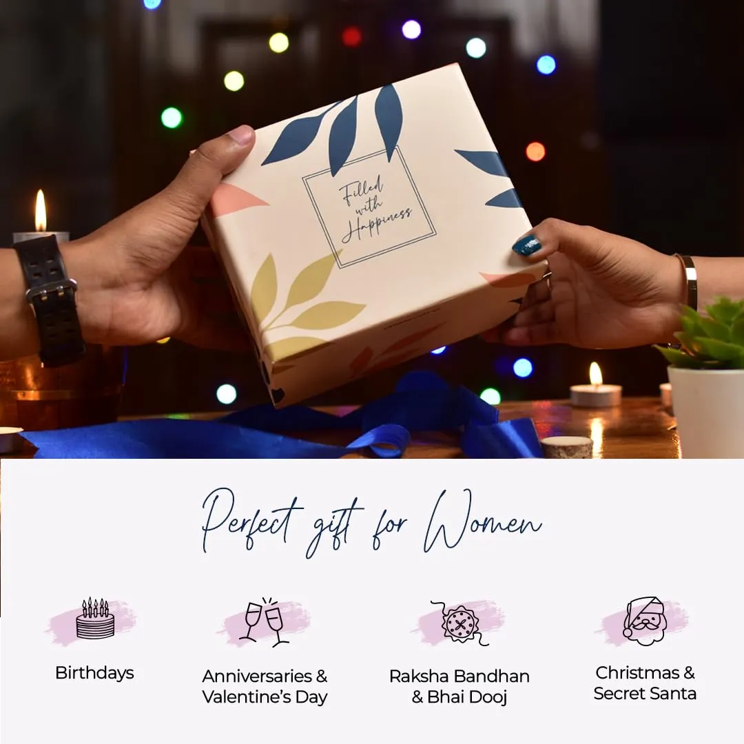 Gleevers Gift Set for Women |Gift Box pack of 2 with Candle (Black Amber Lavender,60gm) & Bow Stud Earring|Birthday Gift,Anniversary Gift,Valentine Gift,Secret Santa Gifts