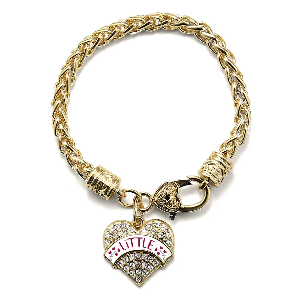 Gold Bordeaux and Grey Little Pave Heart Charm Braided Bracelet