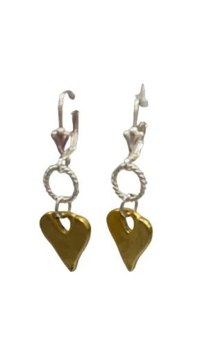 GOLD HEART CIRCLE EARRINGS