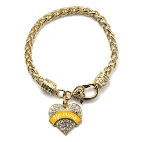 Gold Hermana - Marigold Pave Heart Charm Braided Bracelet