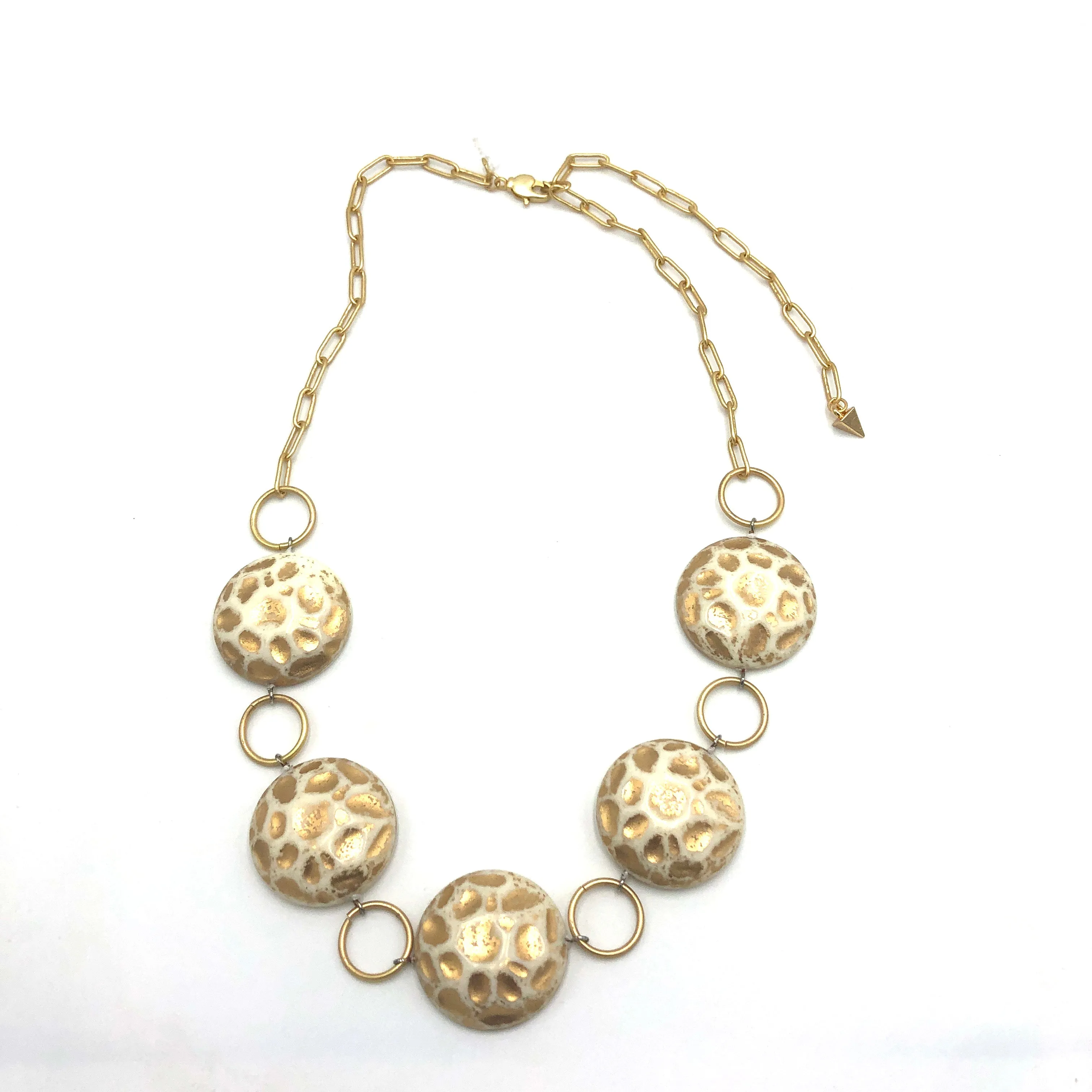 Gold Moon Rock Stations Necklace