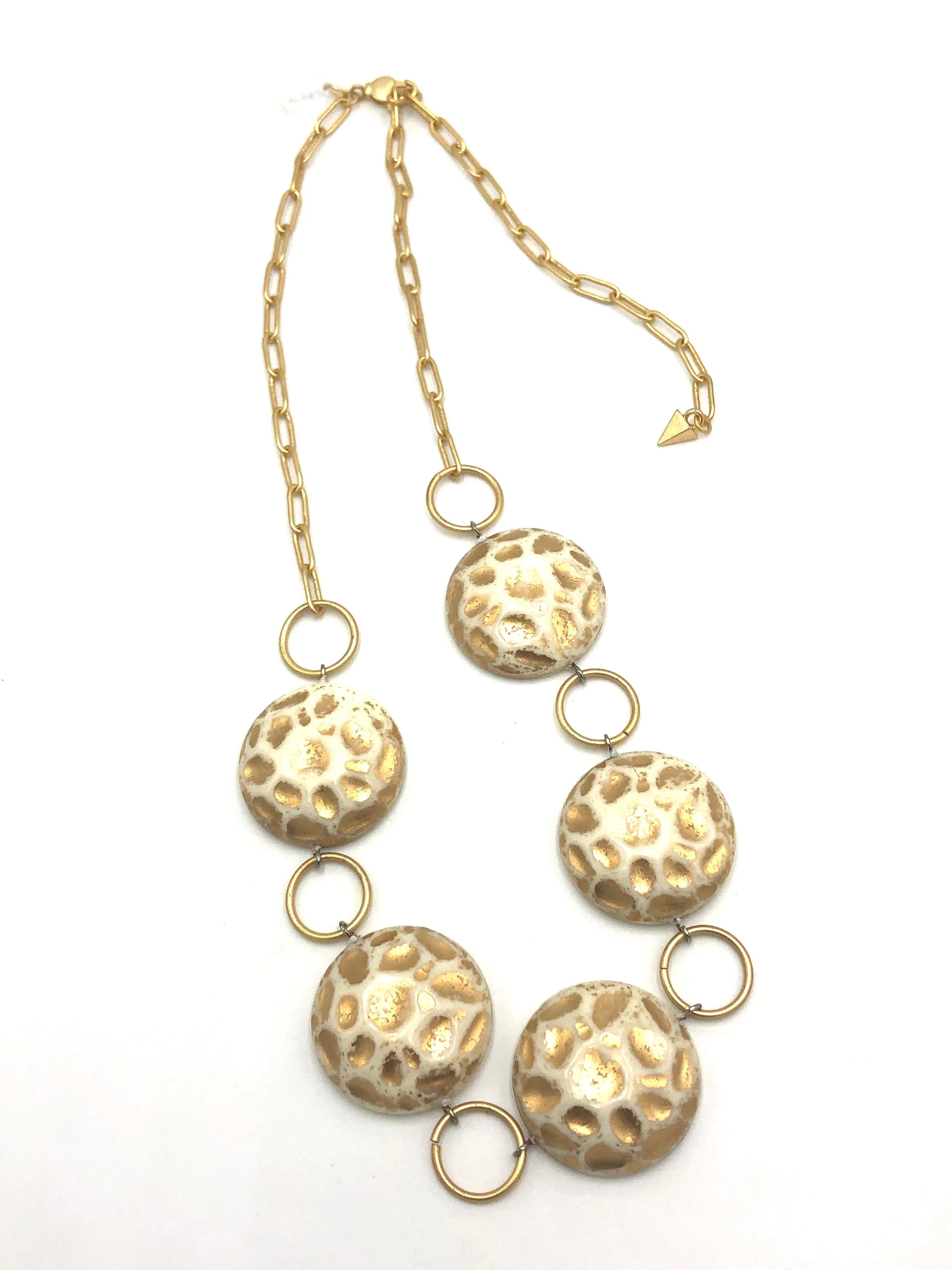 Gold Moon Rock Stations Necklace