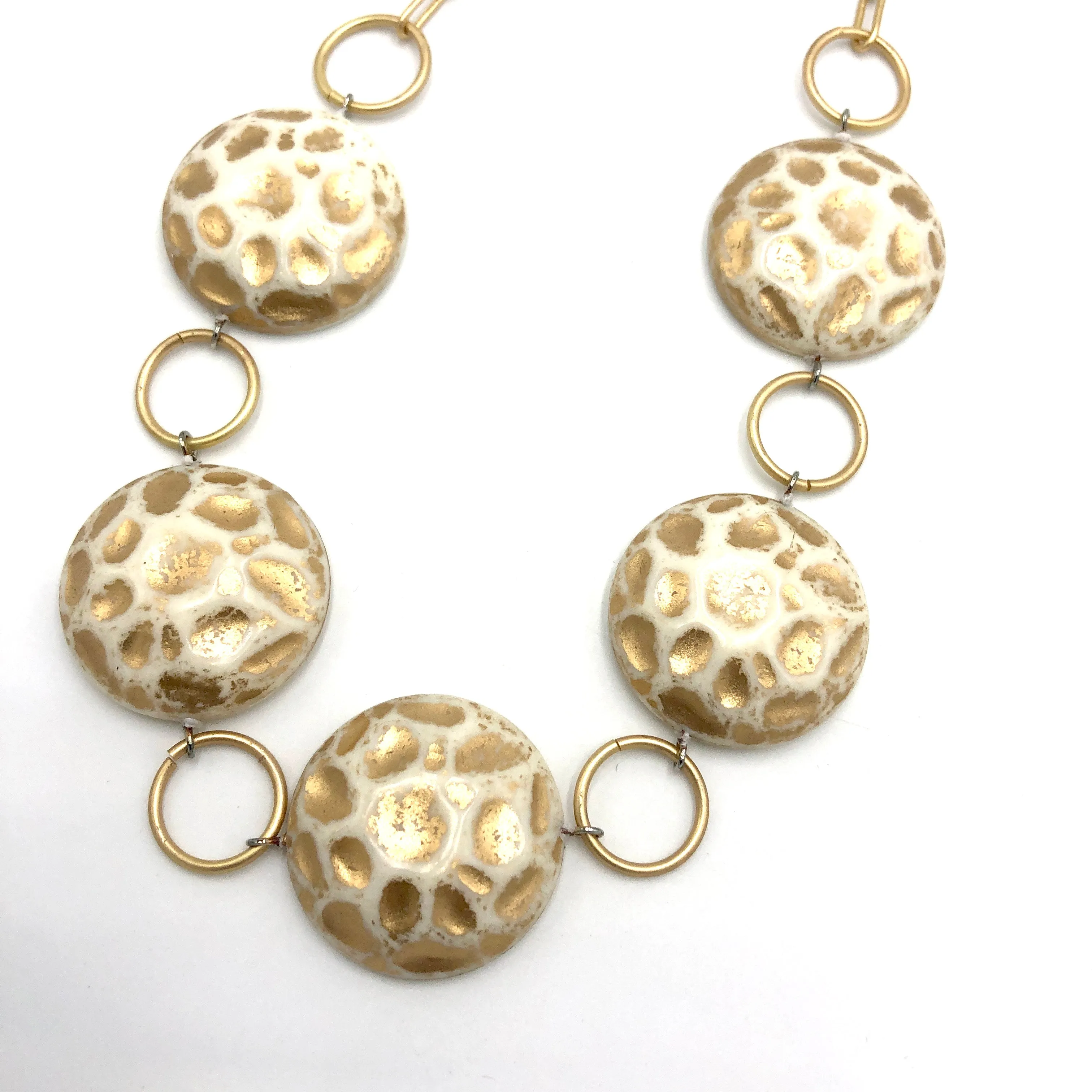 Gold Moon Rock Stations Necklace