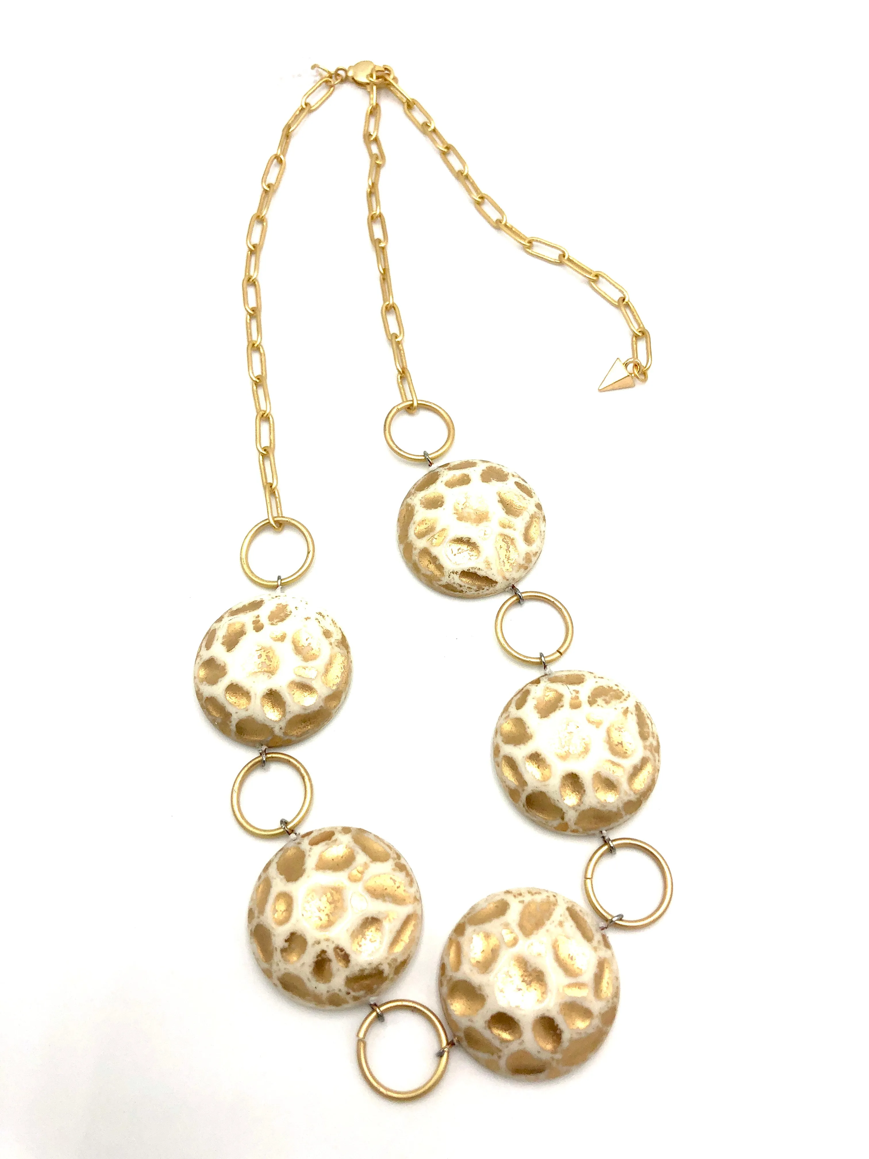 Gold Moon Rock Stations Necklace