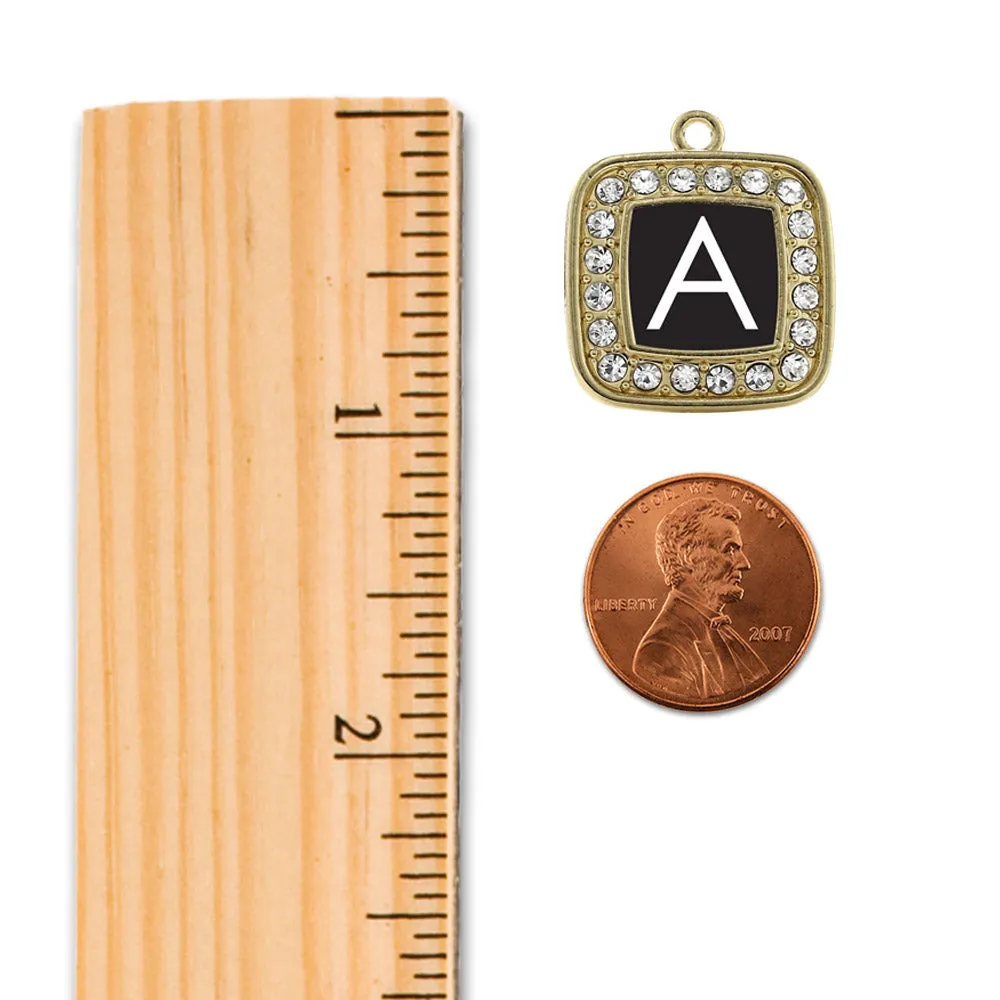 Gold My Initials - Square Charm Braided Bracelet