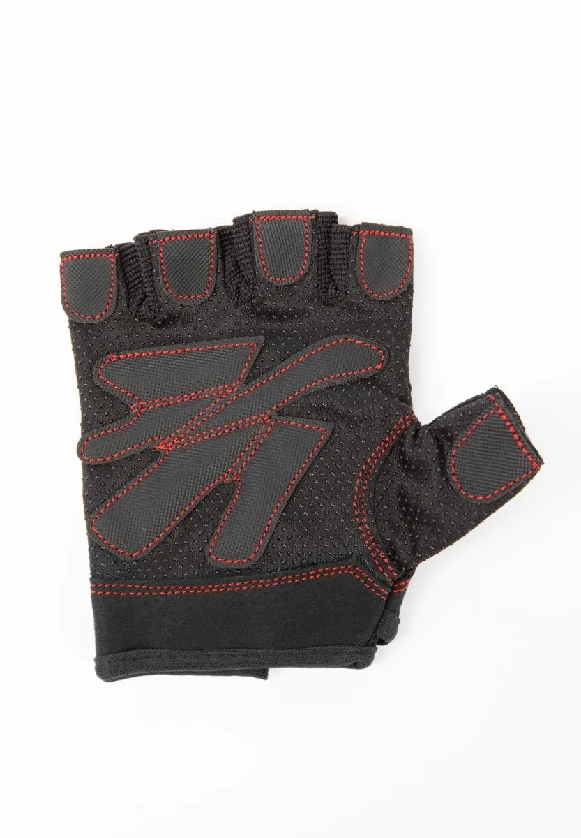 Gorilla Wear Women's Fitness Gloves - Black/Red Stitched
