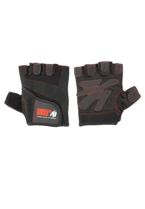 Gorilla Wear Women's Fitness Gloves - Black/Red Stitched