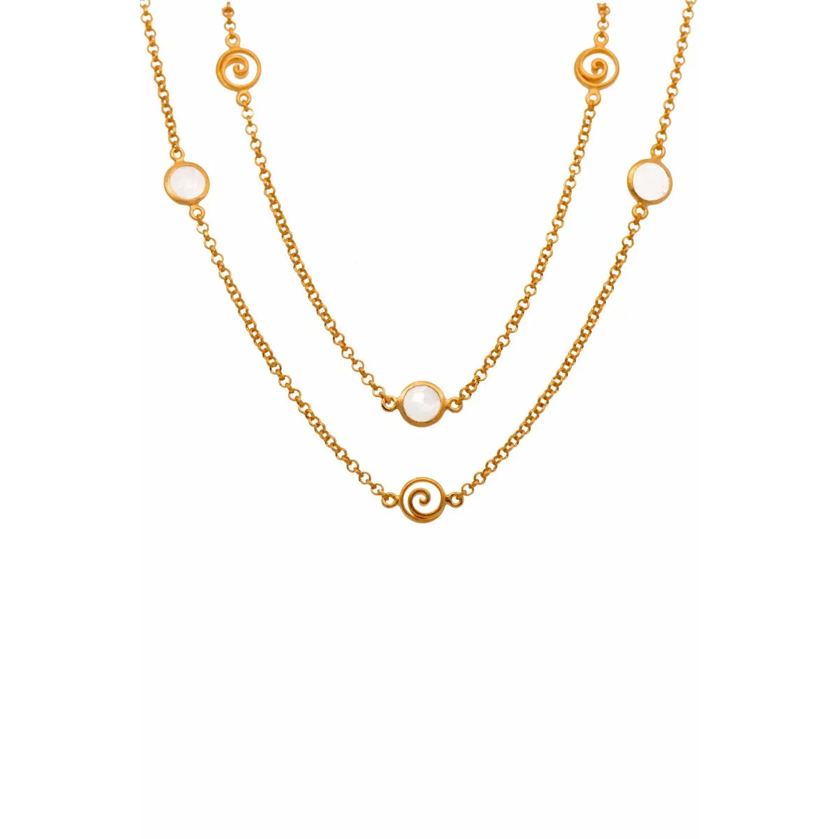 Gratitude 36" Rainbow Moonstone 24K Gold Vermeil Necklace