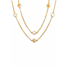 Gratitude 36" Rainbow Moonstone 24K Gold Vermeil Necklace