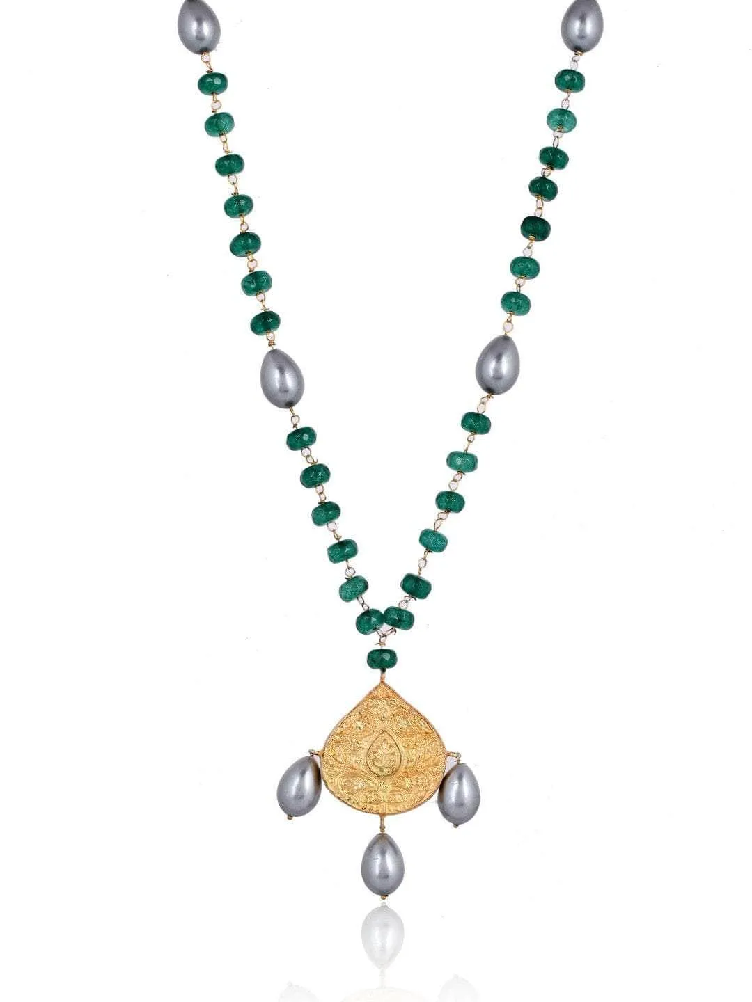 Green Beads Stone Pendant