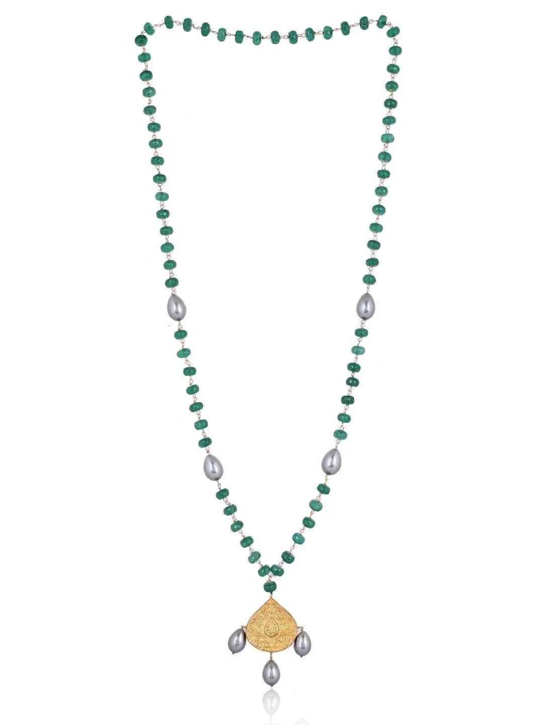Green Beads Stone Pendant