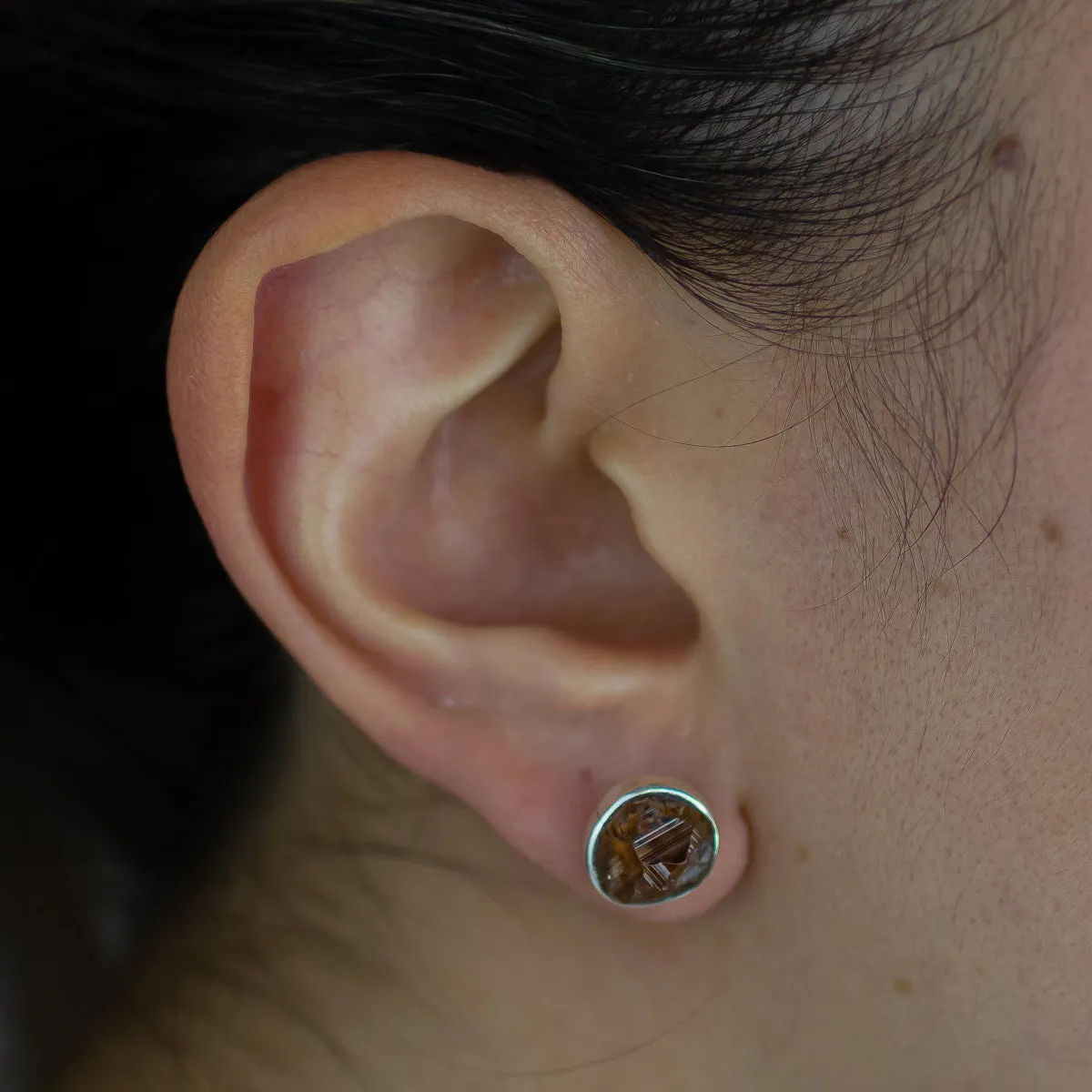 Grossular Garnet Stud Earrings