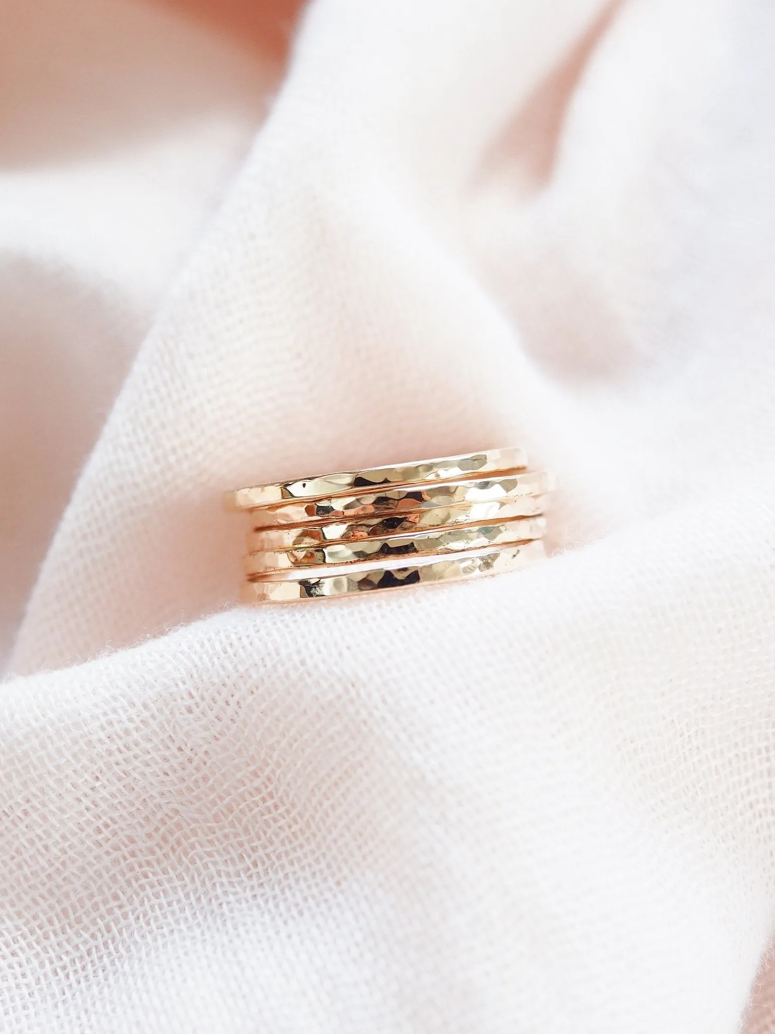 Hammered Gold Filled Stack Ring - Kaiko
