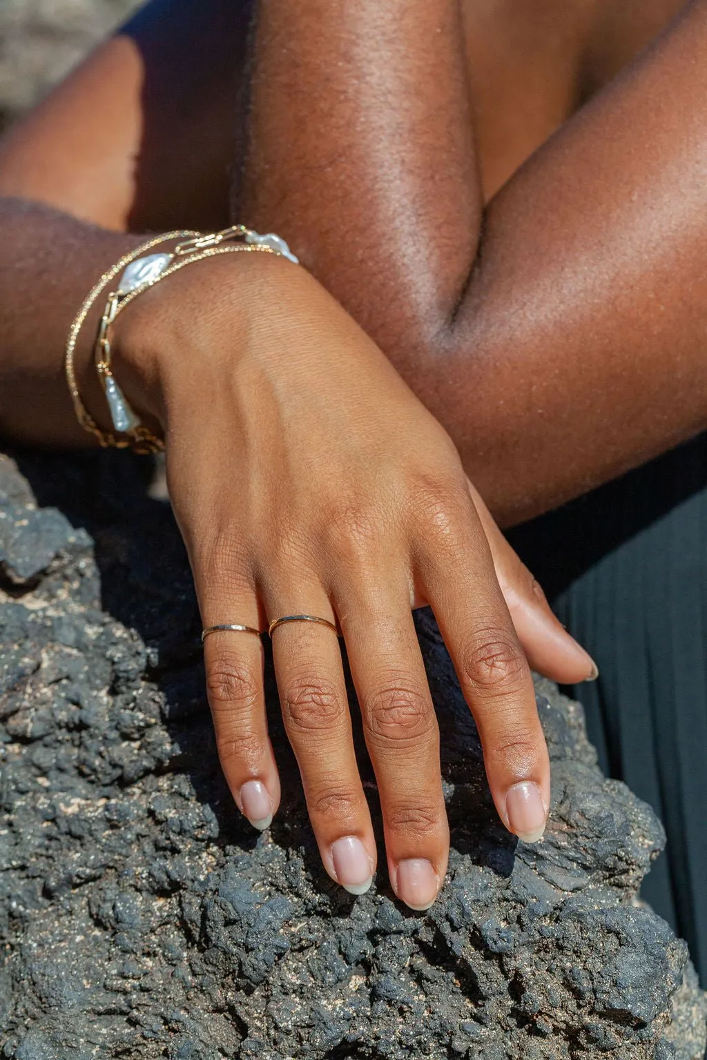 Hammered Gold Filled Stack Ring - Kaiko