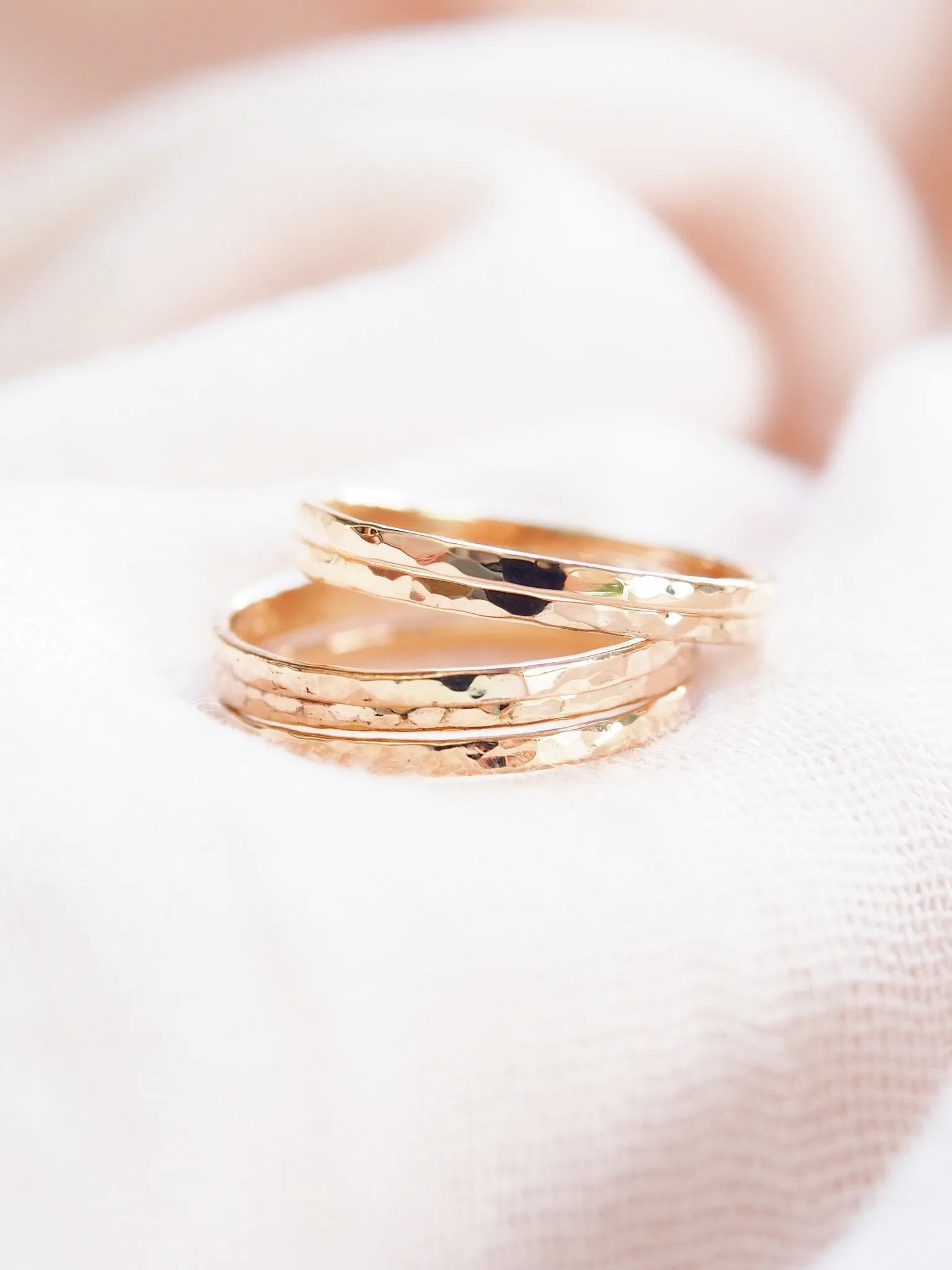 Hammered Gold Filled Stack Ring - Kaiko