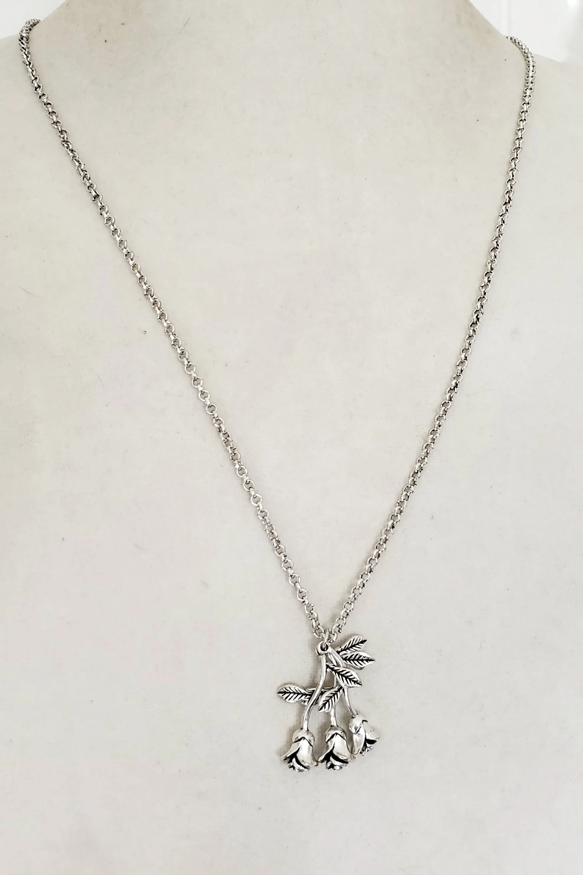 Hanging Rose Long Necklace Fantasy Jewelry