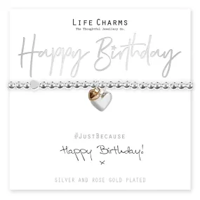Happy Birthday Love Heart Bracelet