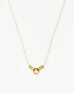 HARRIS REED IN GOOD HANDS MINI BEADED GEMSTONE NECKLACE / WHITE GOLD