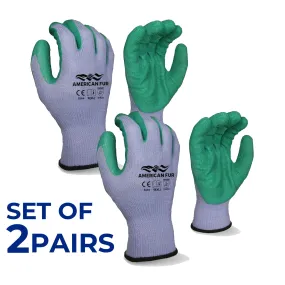 High Quality Cotton Knit Latex Palm Coated Crinkle-Grip Gloves