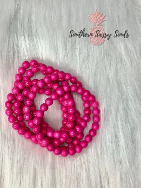 Hot Pink Turquoise Bracelet