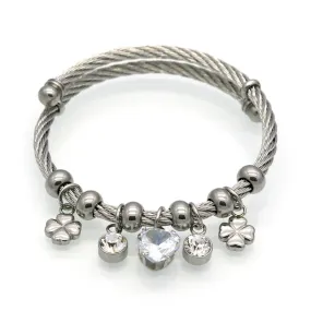 Hot Selling Clover Heart Charm Bracelets & Bangles Gold Bracelets For Women Crystal Bracelet Pulsera Famous Brand Jewellery