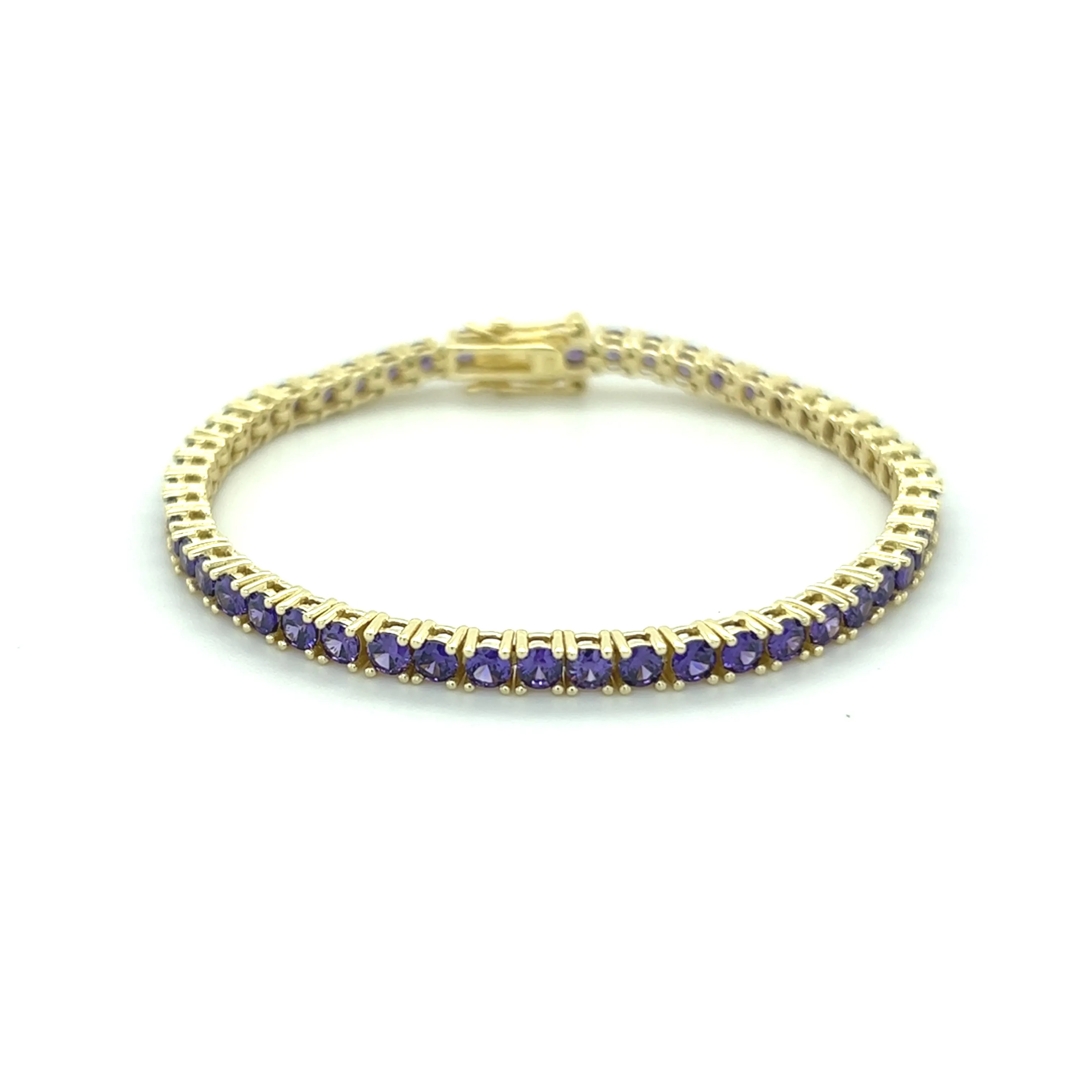 Ibiza Amethyst Purple CZ’s 4 Prong Tennis Bracelet