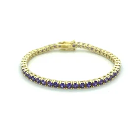 Ibiza Amethyst Purple CZ’s 4 Prong Tennis Bracelet