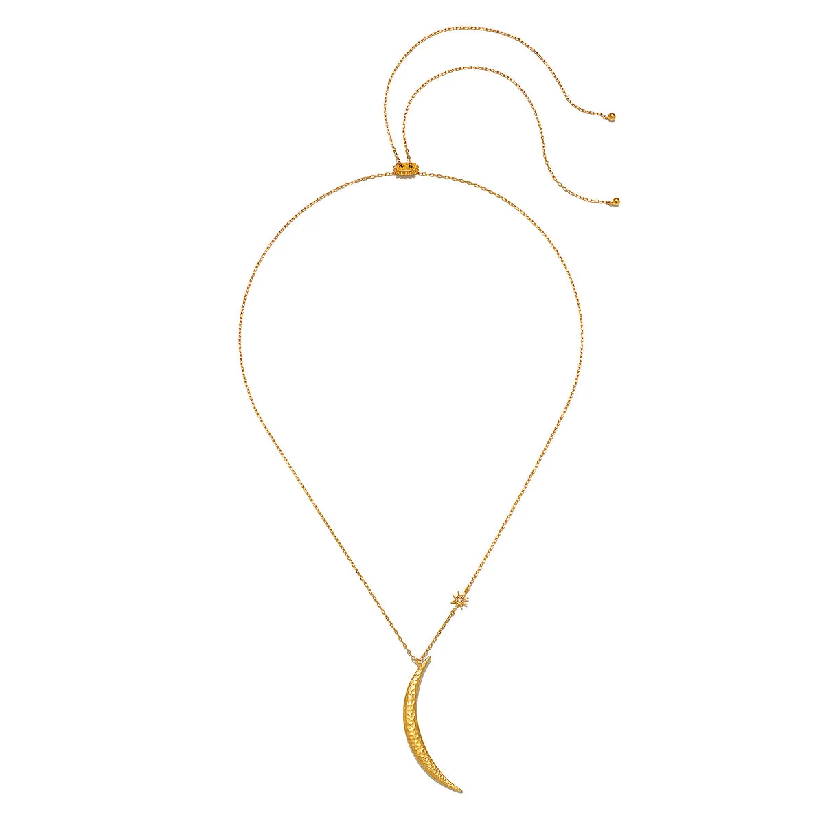 Illuminated Path Gold Moon Necklace