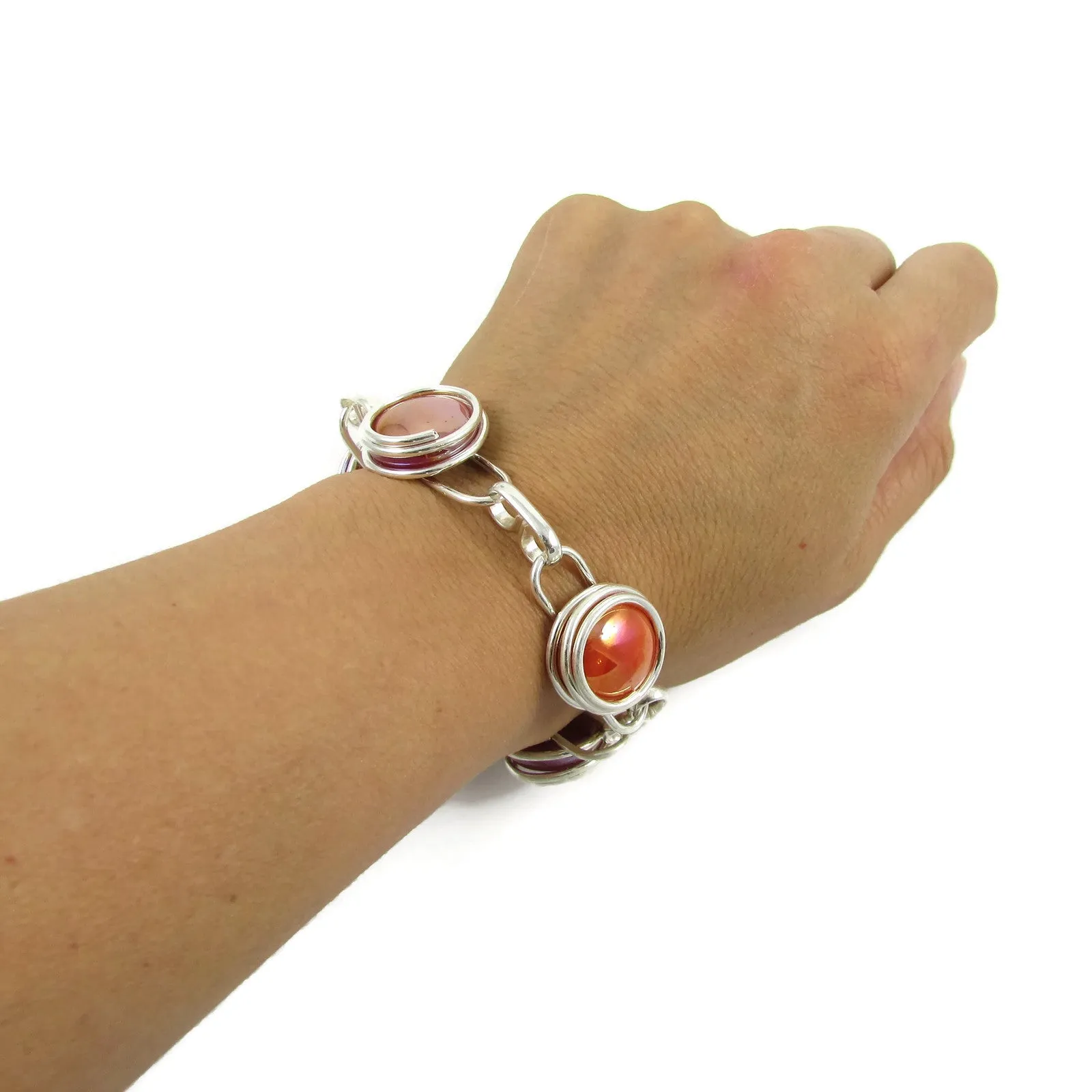 Infinity Bracelet - Red Iridescent
