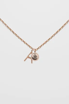 INITIAL BIRTHSTONE CLUSTER NECKLACE