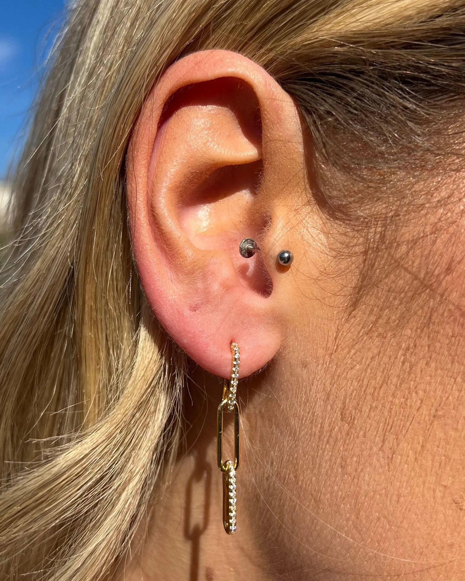 Izoa Louisa Link Drop Earrings
