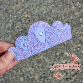 Jeweled Blue & Purple Pearled Crown