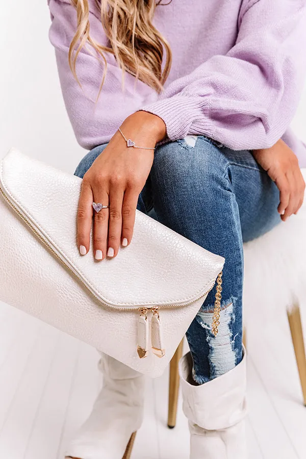 Kendra Scott Ari Heart Silver Chain Bracelet in Amethyst