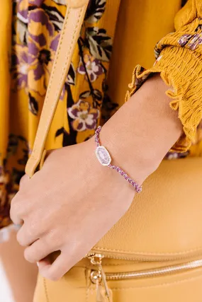 Kendra Scott Elaina Braided Silver Friendship Bracelet in Purple Amethyst