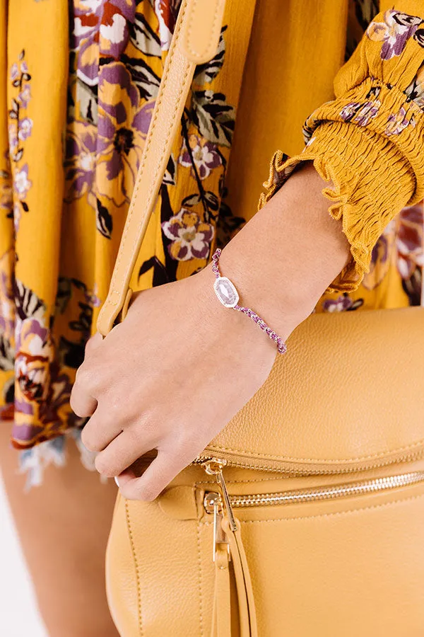 Kendra Scott Elaina Braided Silver Friendship Bracelet in Purple Amethyst