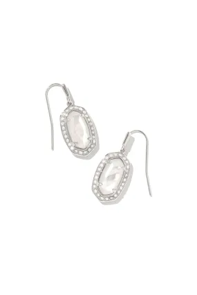 Kendra Scott Pearl Beaded Lee Earrings Rhodium Ivory Mother Of Pearl
