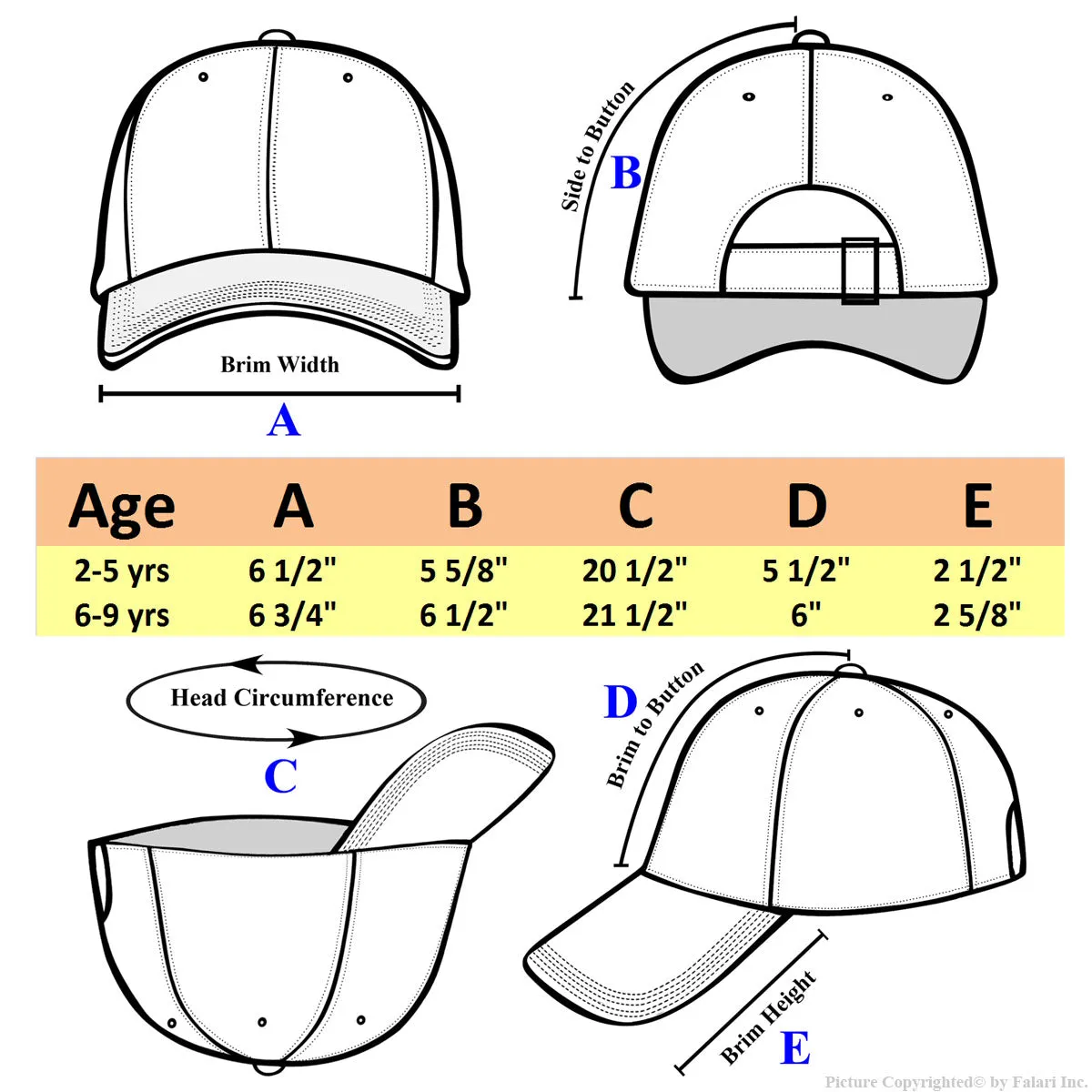 Kids Baseball Cap Cotton Adjustable Size - Khaki