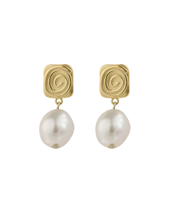 Kirstin Ash Velvet Swirl Earrings - Gold