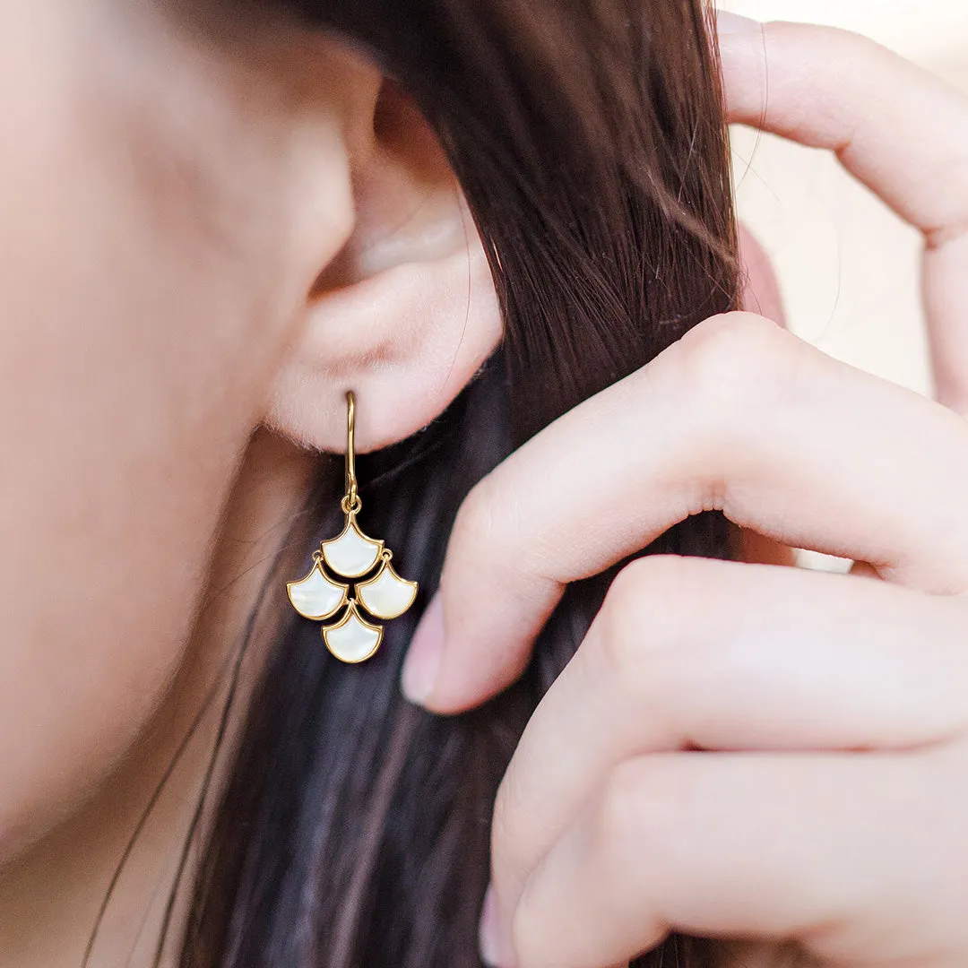 Koi Cascade Moving Mother of Pearl Earring Petite | Jan Leslie