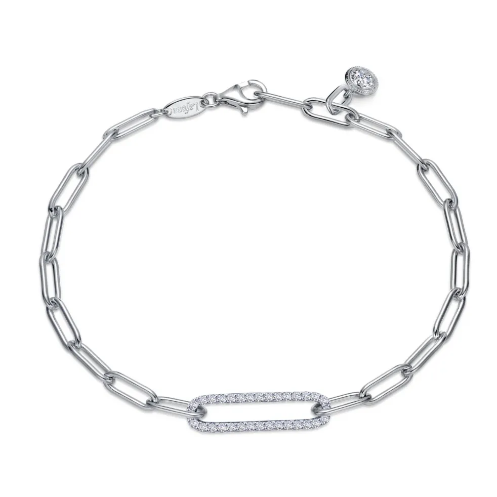 LaFonn CTTW 0.57 Silver Paperclip Bracelet